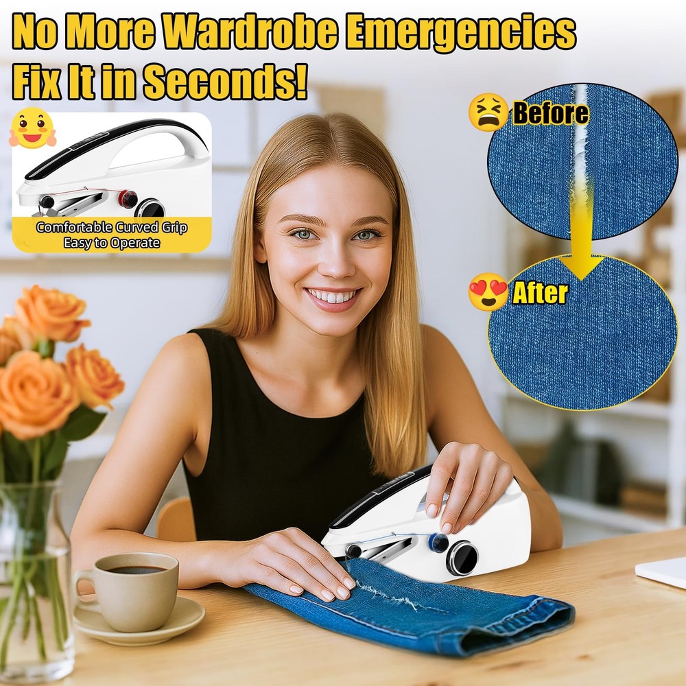 Handheld Sewing Machine: Sewing Machine for Beginners with Power Supply Modes...