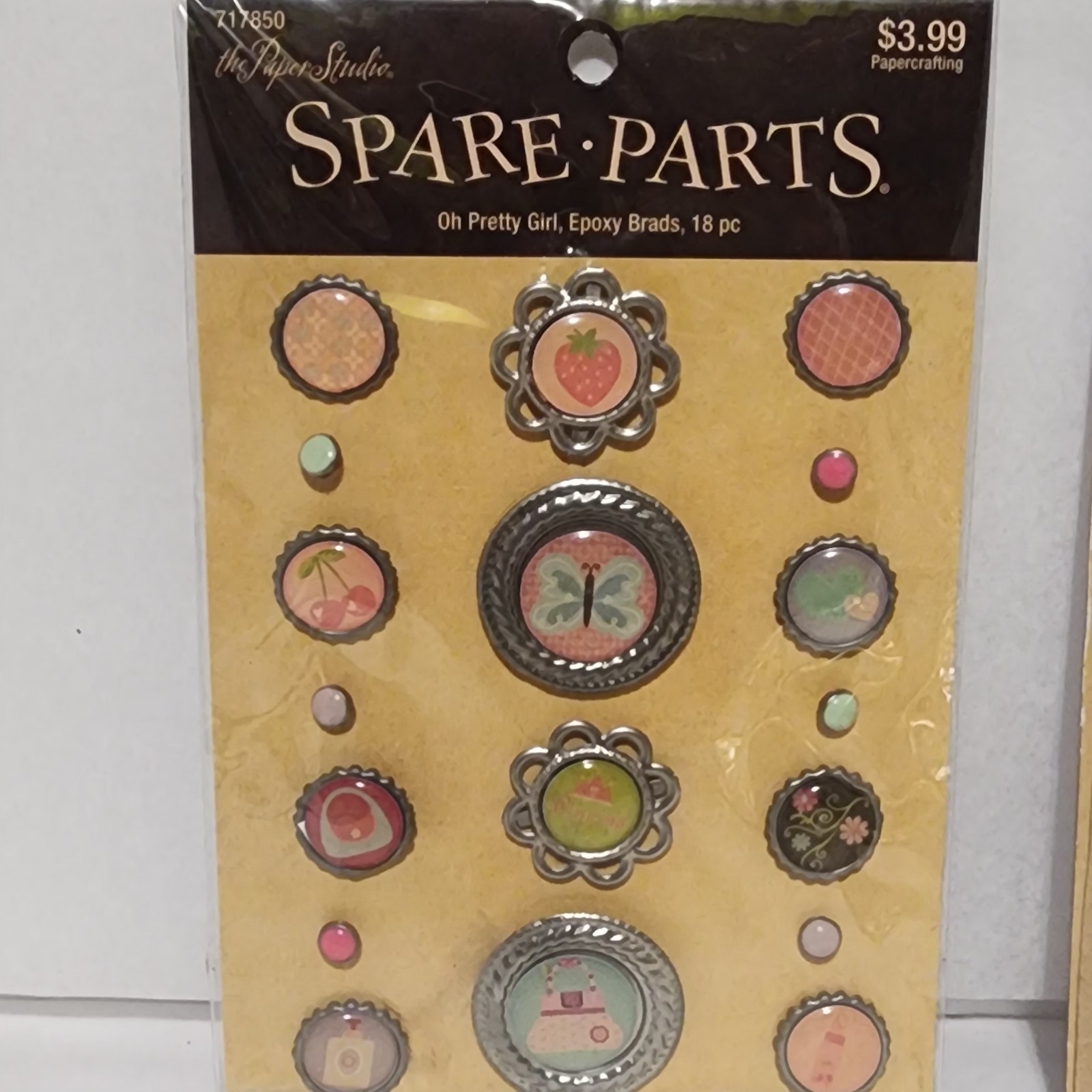 SPARE PARTS by The Paper Studio Brads and Buttons - Lot of 5