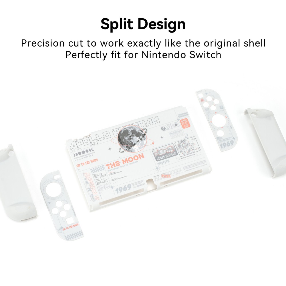 GeekShare Protective Case for Nintendo Switch OLED 2021 Slim Cover Shell Moon