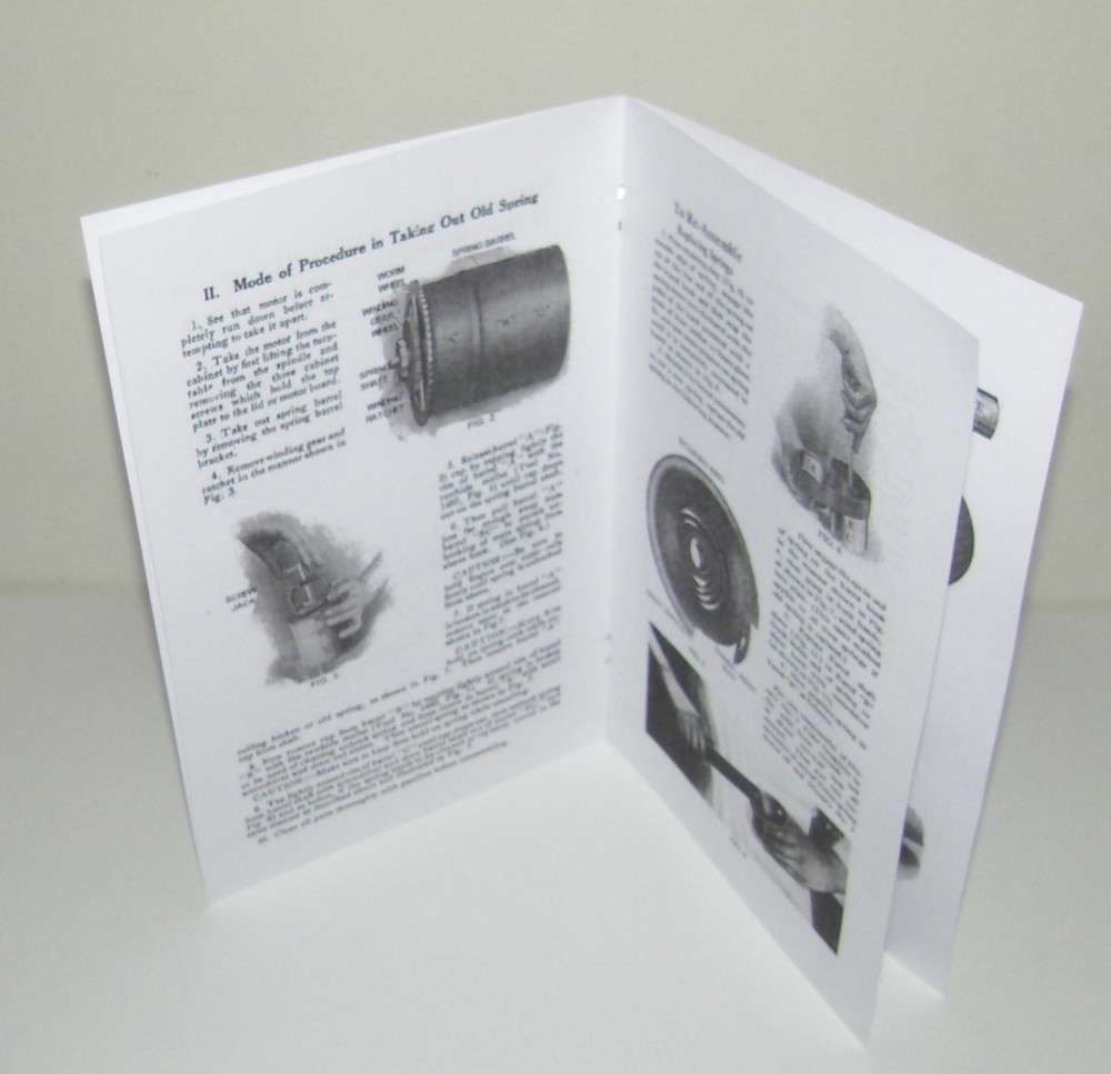 Victor Phonograph Triple Spring Removing and Replacing Instruction Manual Copy