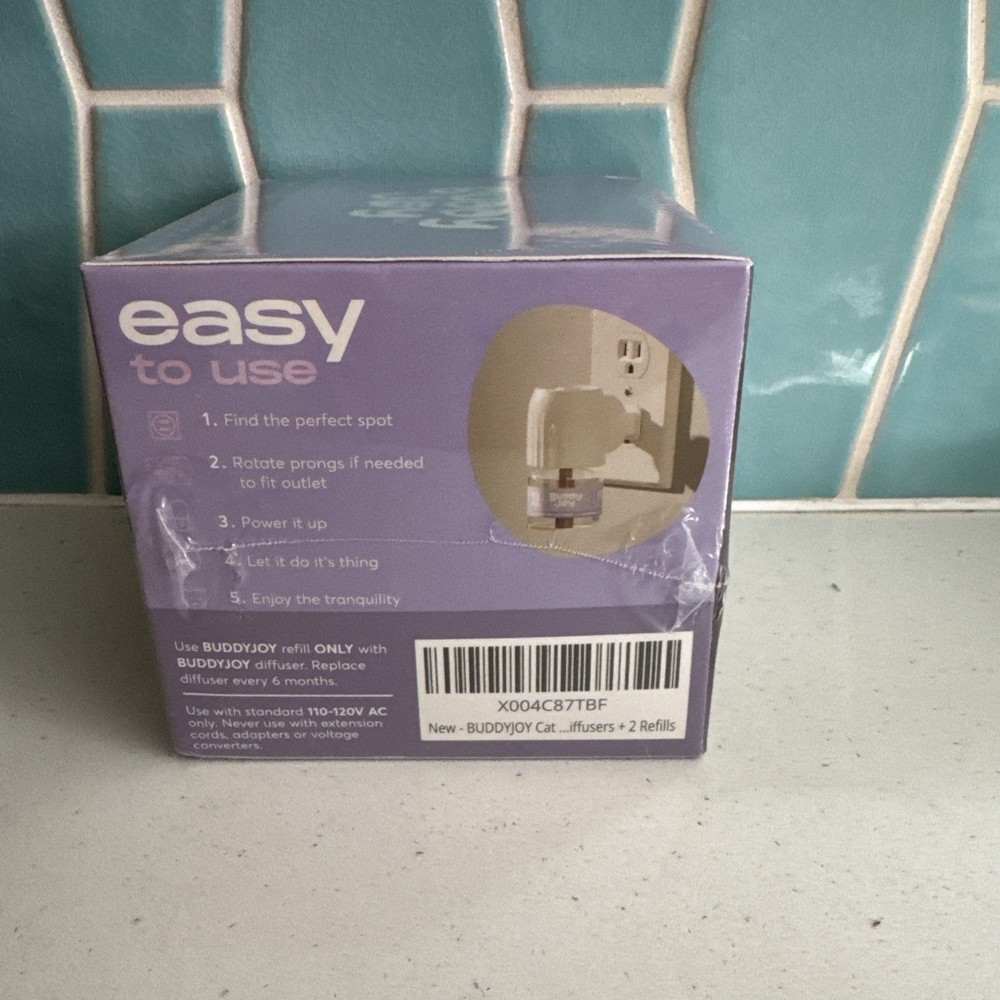 Buddy Joy Calming Diffuser Kit for Cats 2 Diffusers 2 Pheromone Refills NEW!