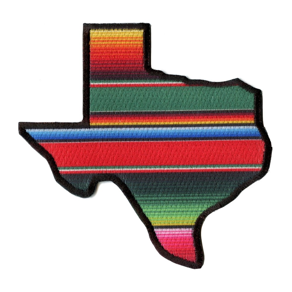 Serape Texas Patch Hispanic State Embroidered Iron On