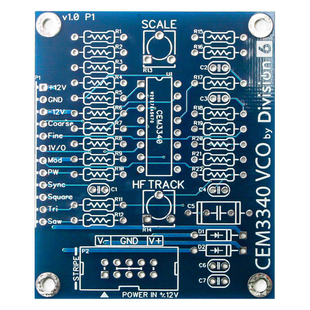 Division 6 CEM3340 VCO Oscillator Main Board PCB