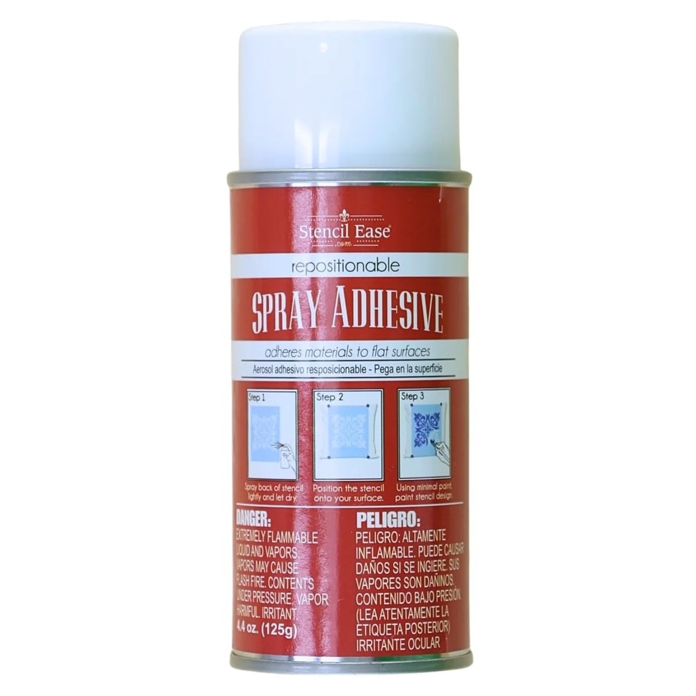 Stencil Ease Stencil Adhesive Spray – Repositionable, Low-Tack Temporary H