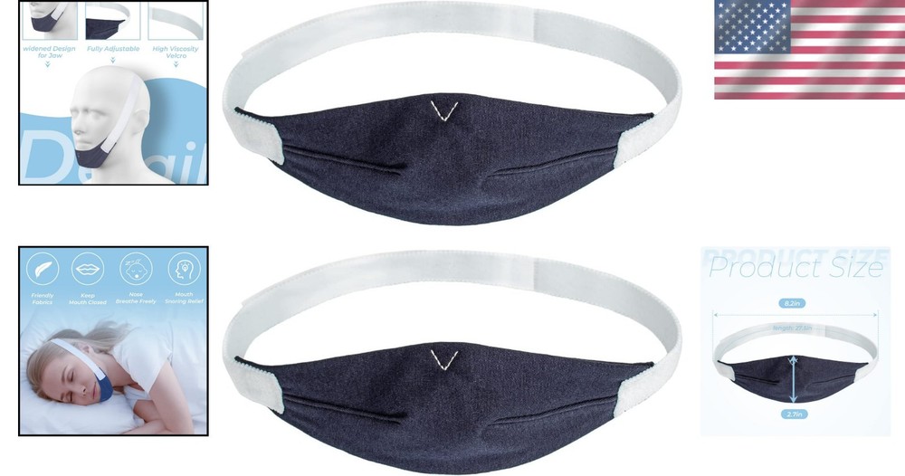 Adjustable Anti-Snoring Chin Strap for ResMed - 2 Pack, Comfortable & Effective