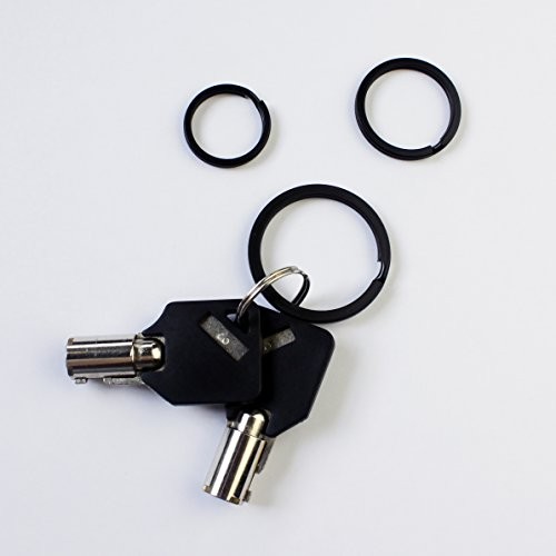 Matte Black Key Chain Rings 36pc, Assorted Sizes