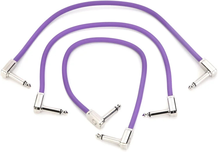 Ernie Ball Flex Patch Cable - 12 inches, Purple, 3-pack