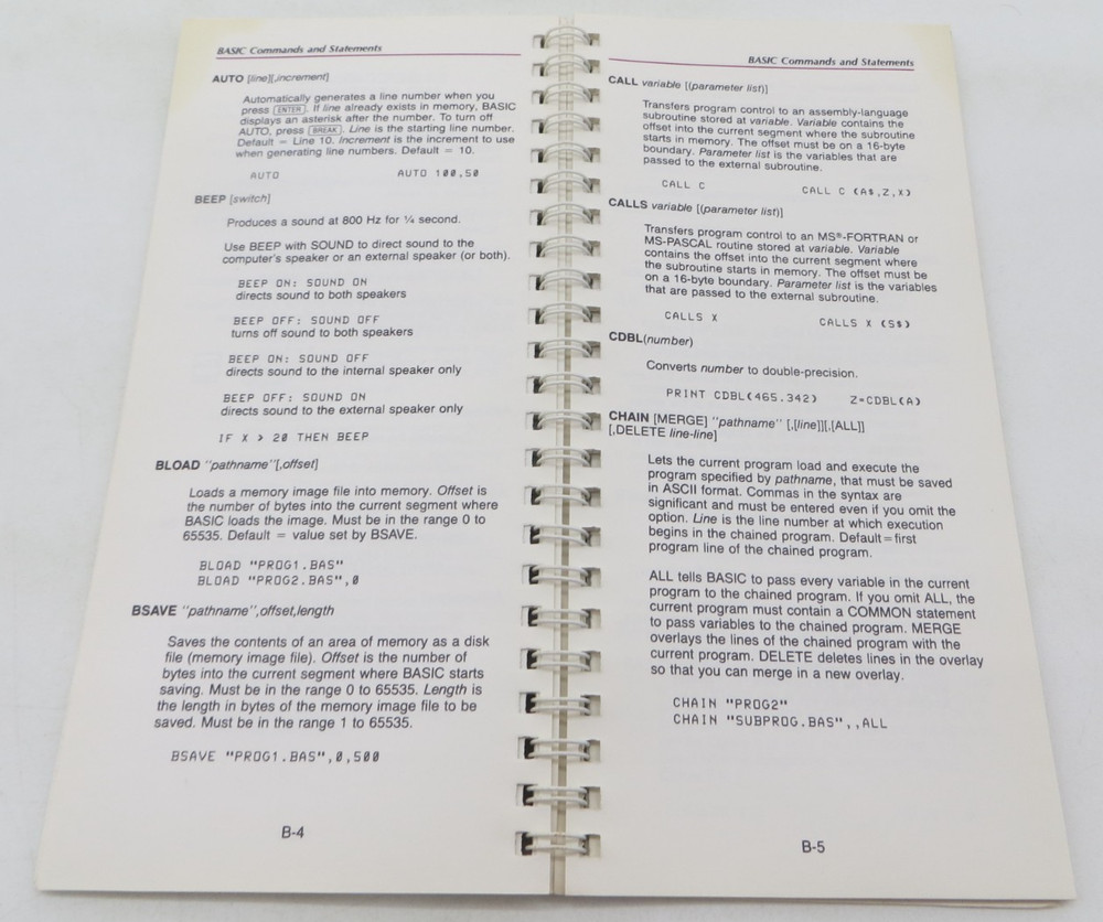 TANDY MS-DOS Quick Reference vintage 1987 computer book reference