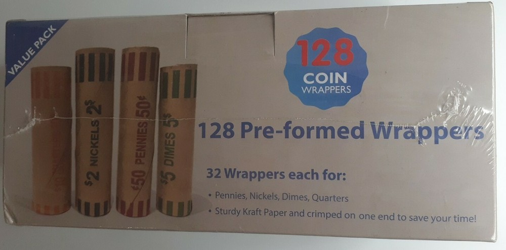 128 Pre-formed Coin Wrappers