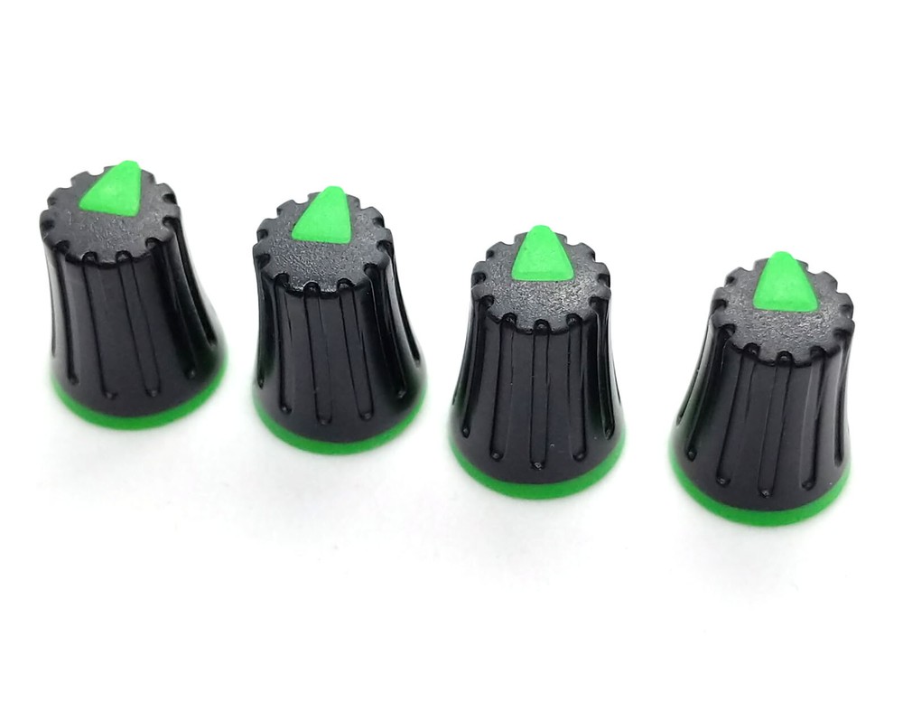 4 Green & Black D-Shaft Pot Knobs for 6mm 270° DJ-TECH BEHRINGER SOUNDCRAFT