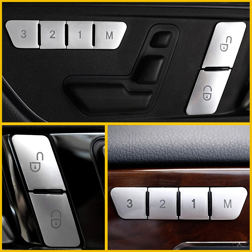 Fit Mercedes Benz C-Class W204 E-Class W212 Window switch Button Cover Trim 12PC
