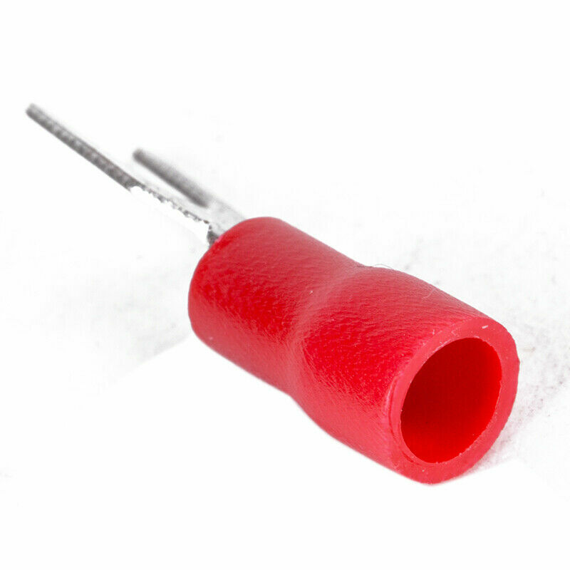 100pcs Red Insulated Spade Fork Connector Electrical Crimp Wire Terminals