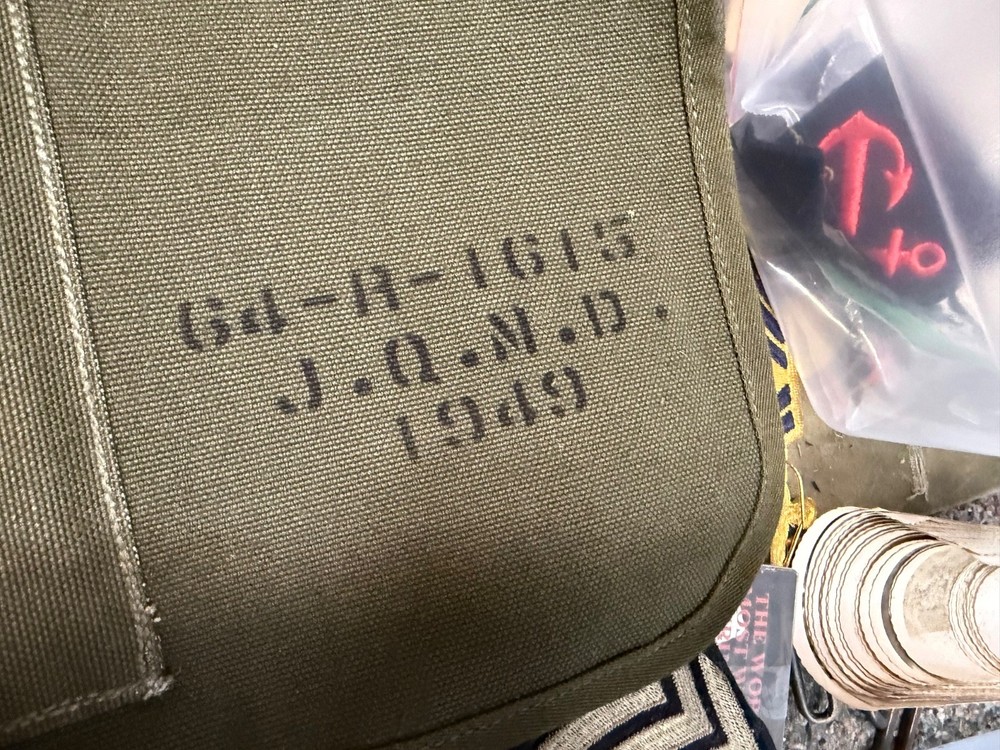 ORIGINAL WWII US ARMY BUTCHERS OUTFIT TOOL STEAK KNIFE UTENSILS ROLL & INSERTS