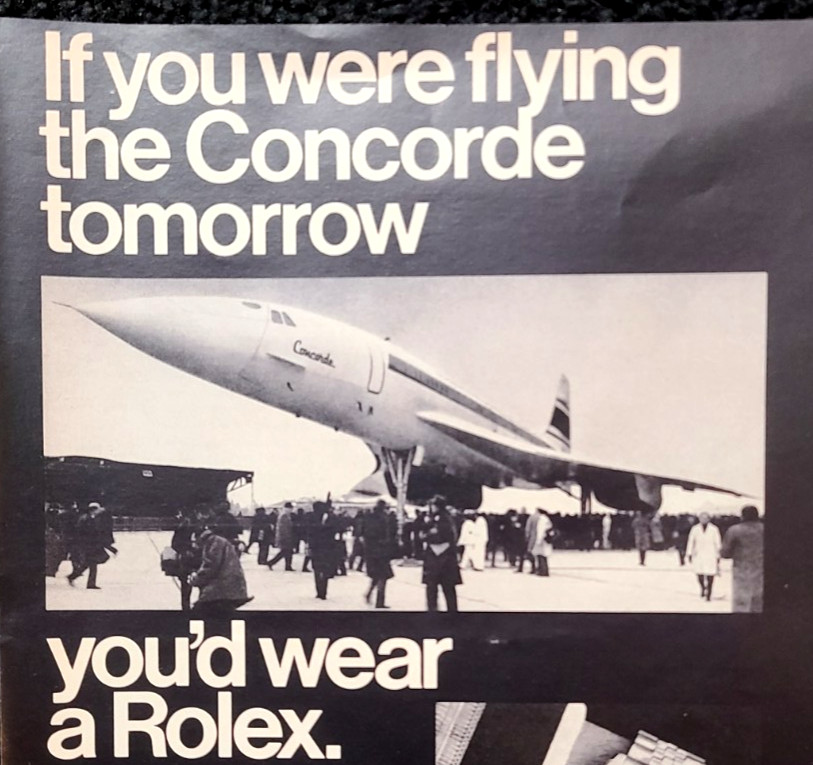 Rolex GMT-Master Original 1970 Vintage Print Ad The Concorde Wall Art