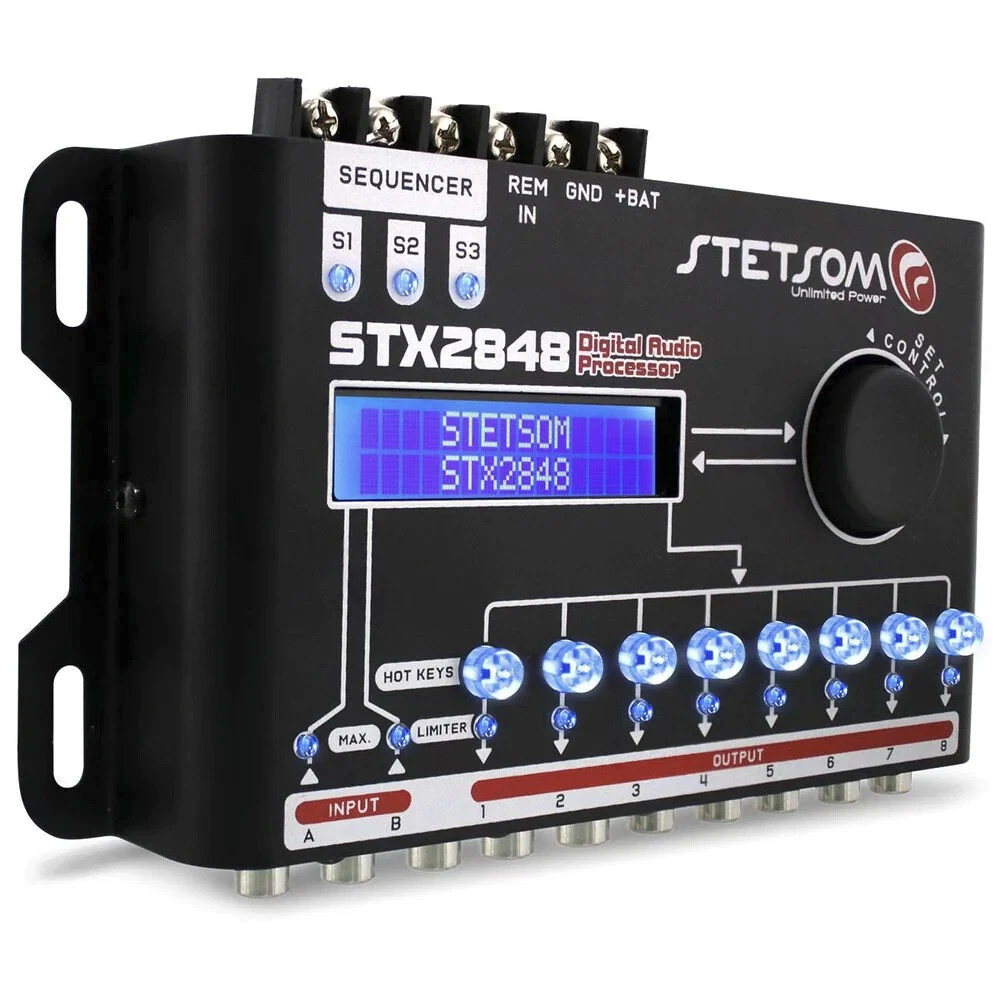 Stetsom STX2848 DSP 8 Channel Car Equalizer Crossover Digital Signal Processor