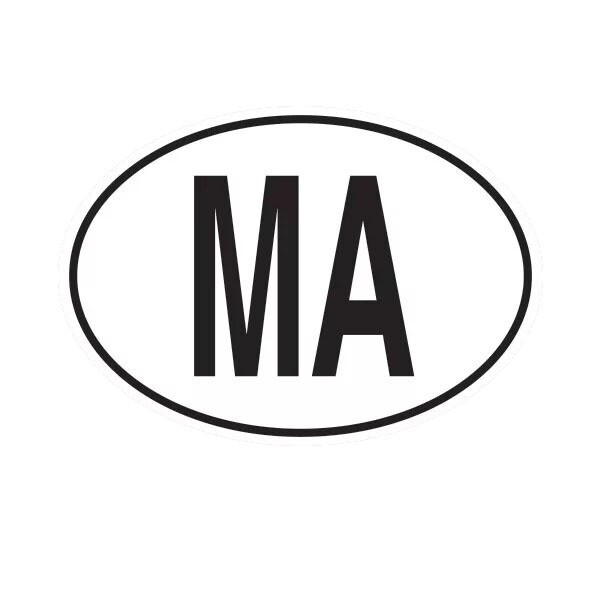 MA Morocco Country Code Oval Sticker Decal