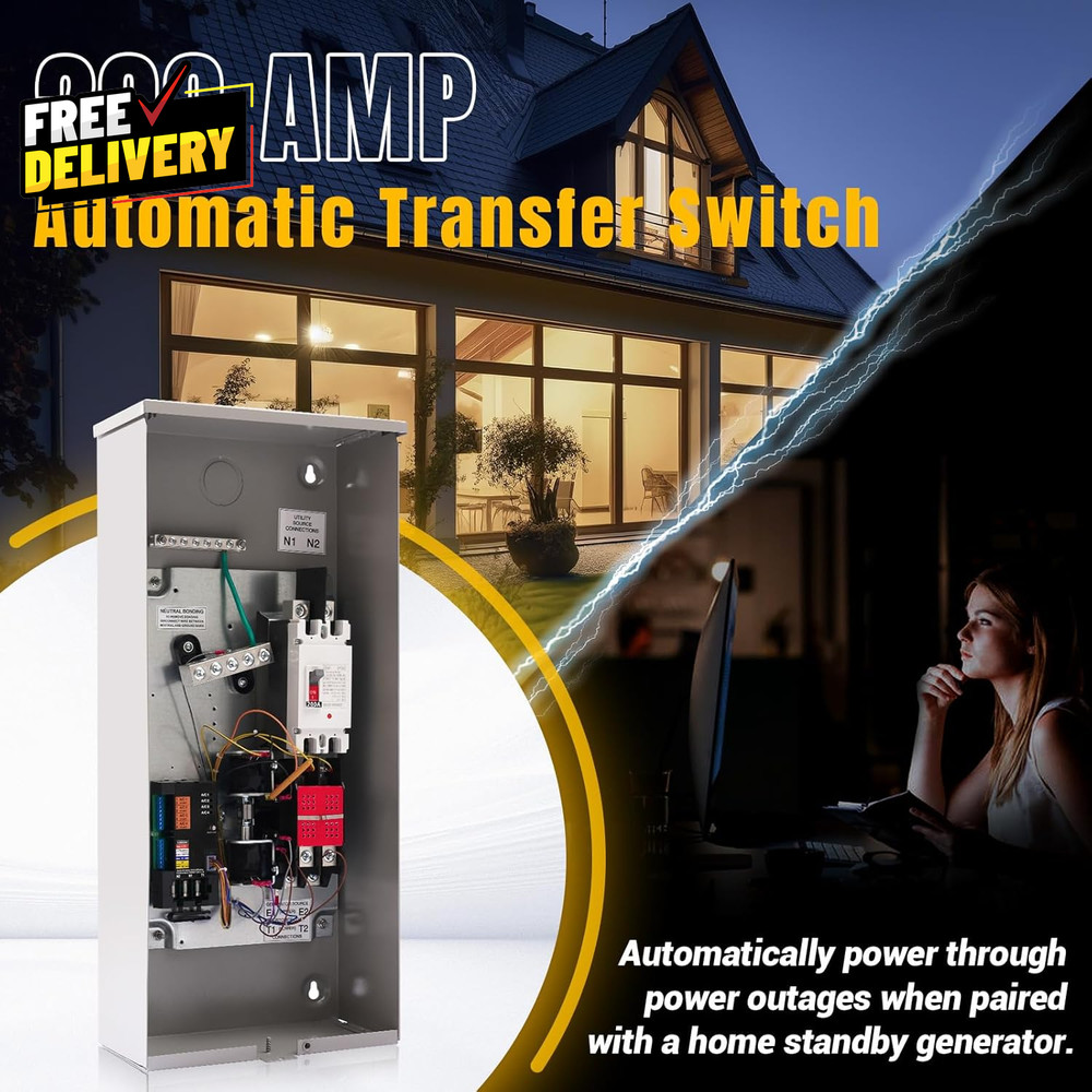 200 Amp Automatic Transfer Switch W/Power Management Replacement for Generac....