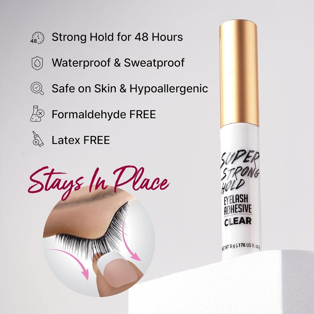 Waterproof Long-Lasting Strip Lash Glue with Brush Applicator
