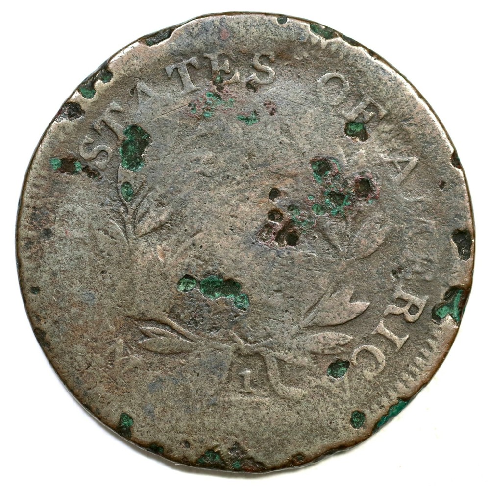 1798/7 Double Struck Draped Bust Large Cent Coin 1c