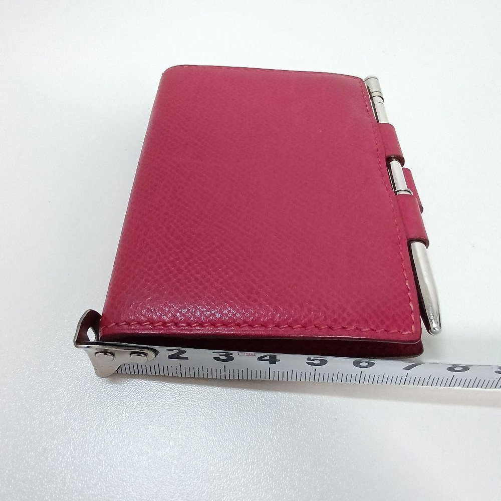Used HERMES red leather notebook cover