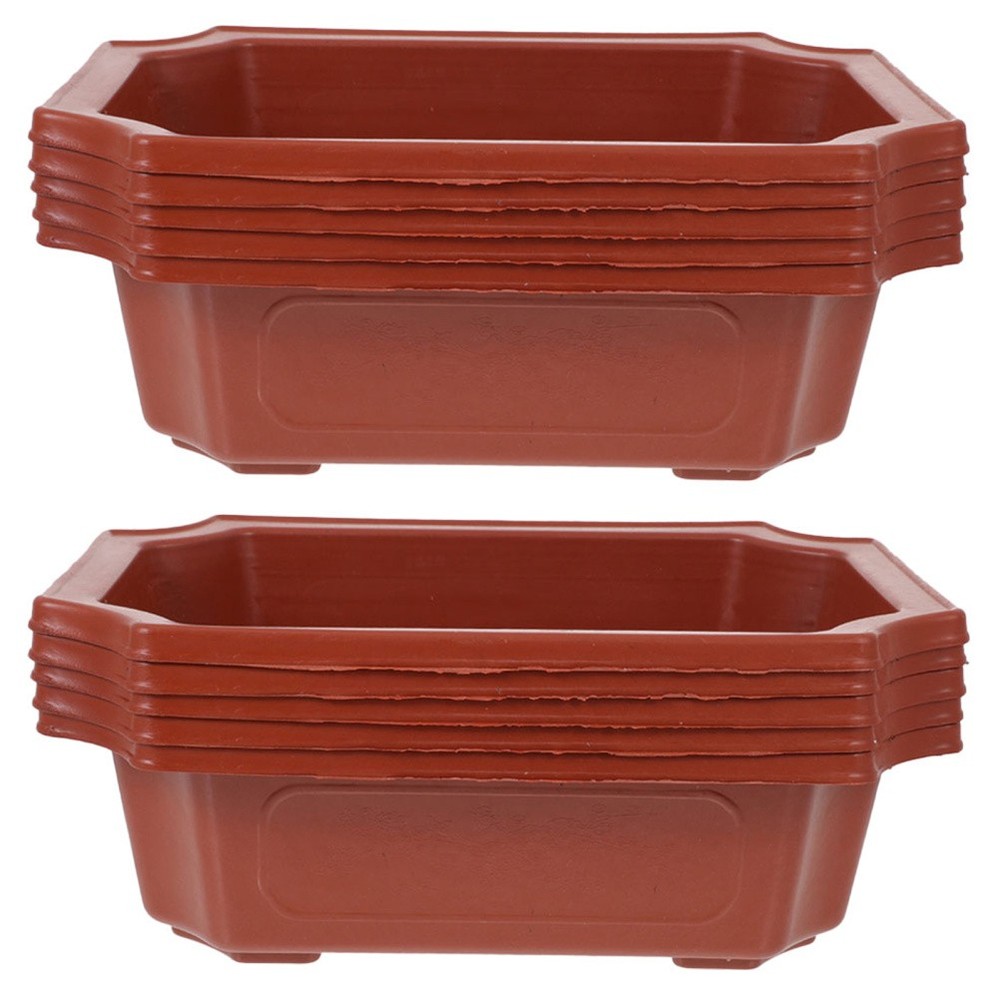 10 Pcs Bonsai Tree Pots Indoor Vintage Flower Rectangular Square Planters