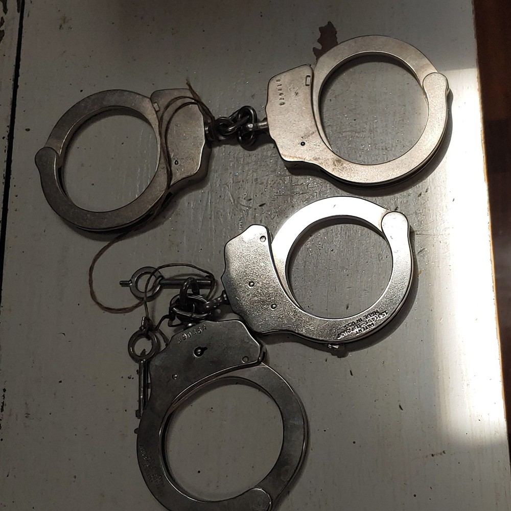 Two Smith & Wesson Handcuffs Cuff Vintage with key(s)