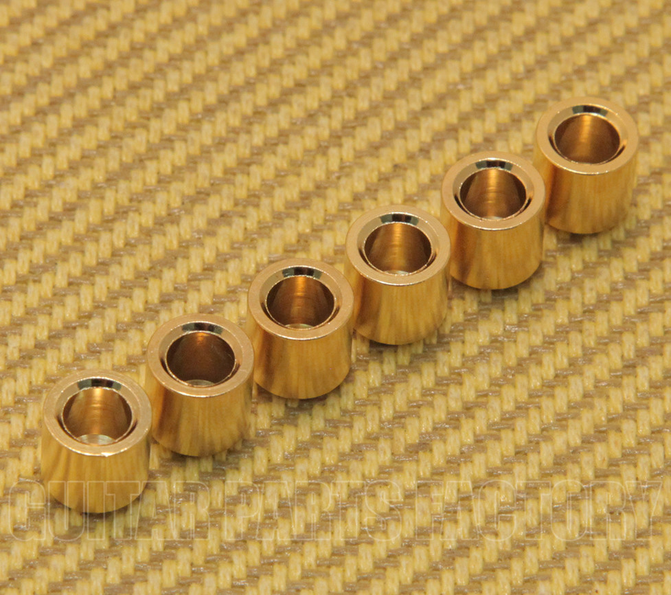AP-0187-002 (6) 3/8" Gold Flush Mount Solid Body Guitar String Ferrules