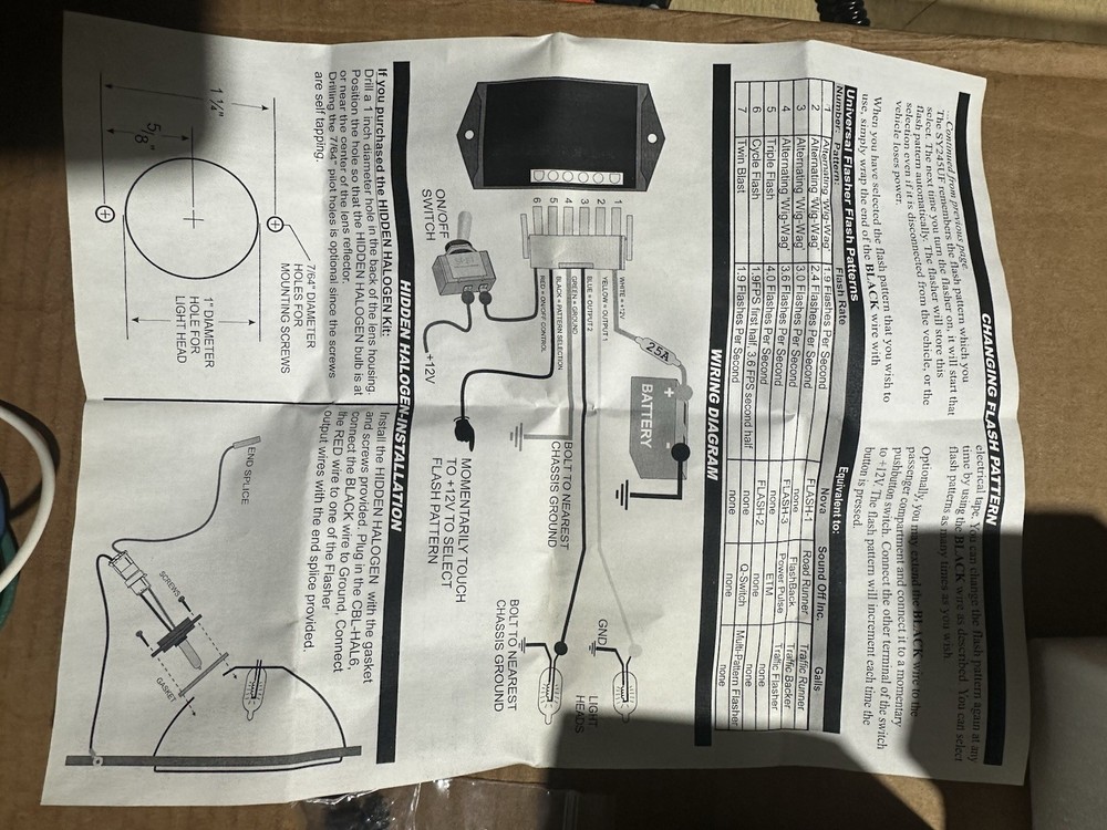 Sound off signal universal solid state flasher & 2 Amber multi pattern Light Kit