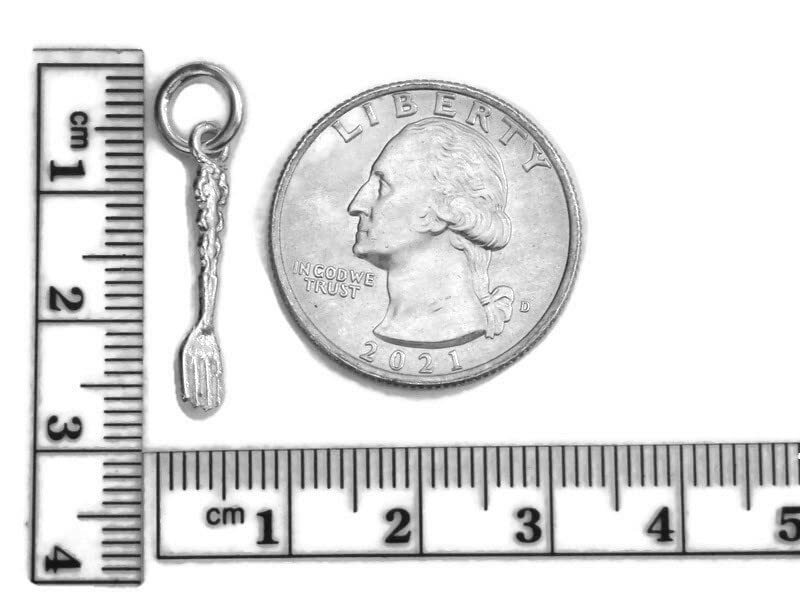 Fancy Fork Charm Pendant .925 Sterling Silver!!