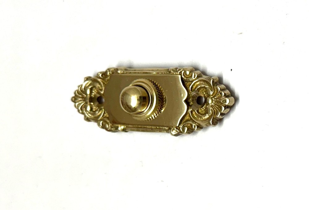 Petite French Baroque Solid-Brass Doorbell Button
