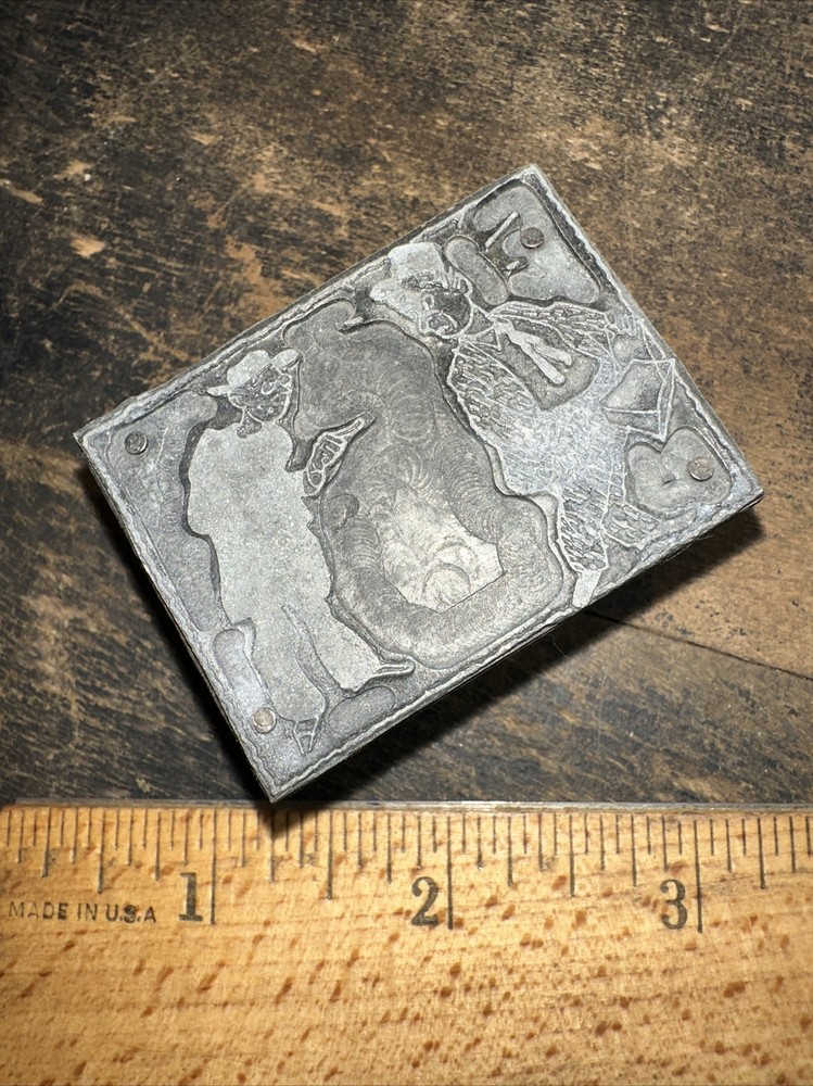 Printing Block “ Man Pointing Finger At Another Man” ￼