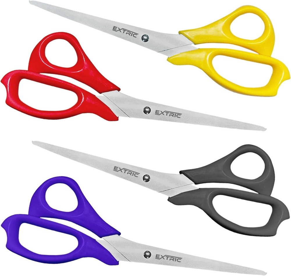 Scissors, 8" Scissors All Purpose, 4 Pack Heavy Duty, 4