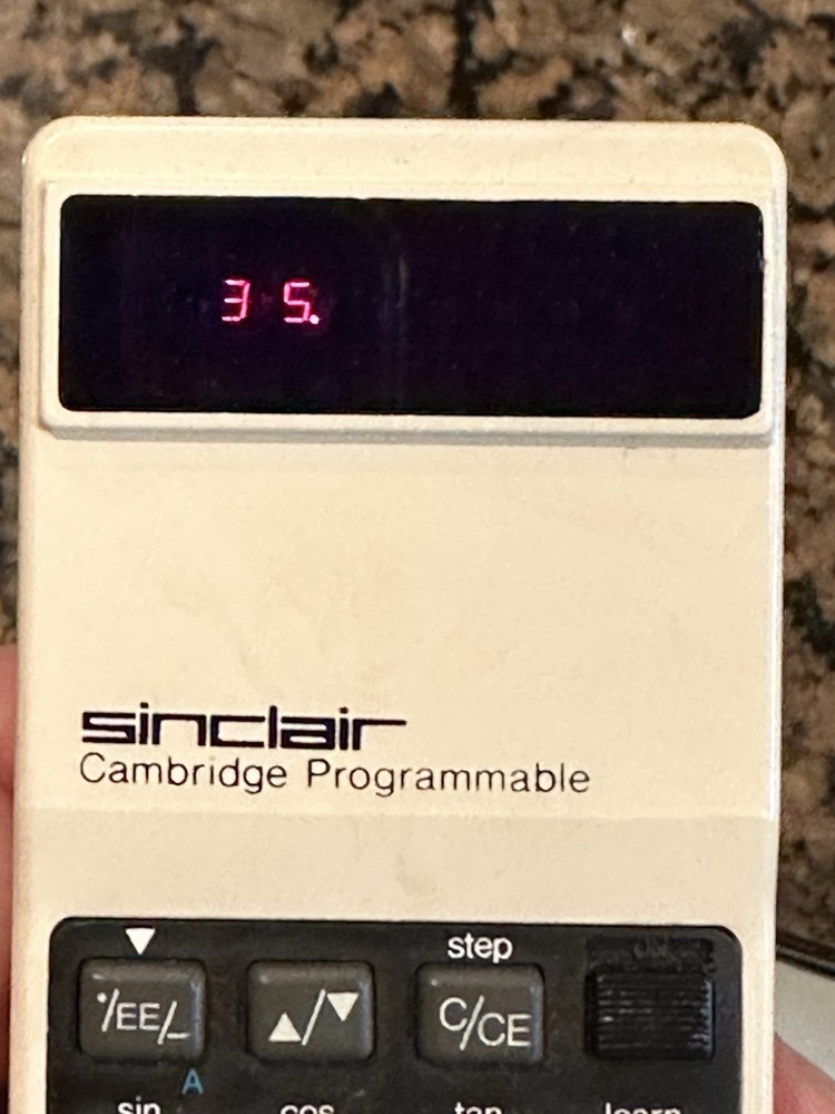 Sinclair Cambridge Programmable Calculator with Original Box, Receipt and More.