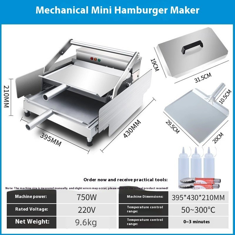 Automatic Hamburger Machine Commercial Small Hamburger Double-layer Heating