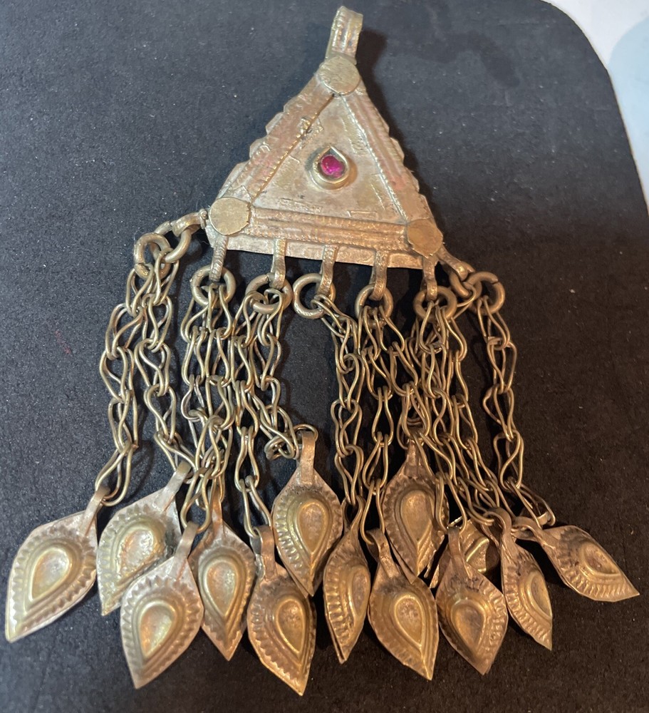 Triangular Jeweled Tribal Pendant