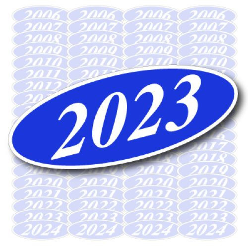 Oval Model Year Auto Dealer Stickers