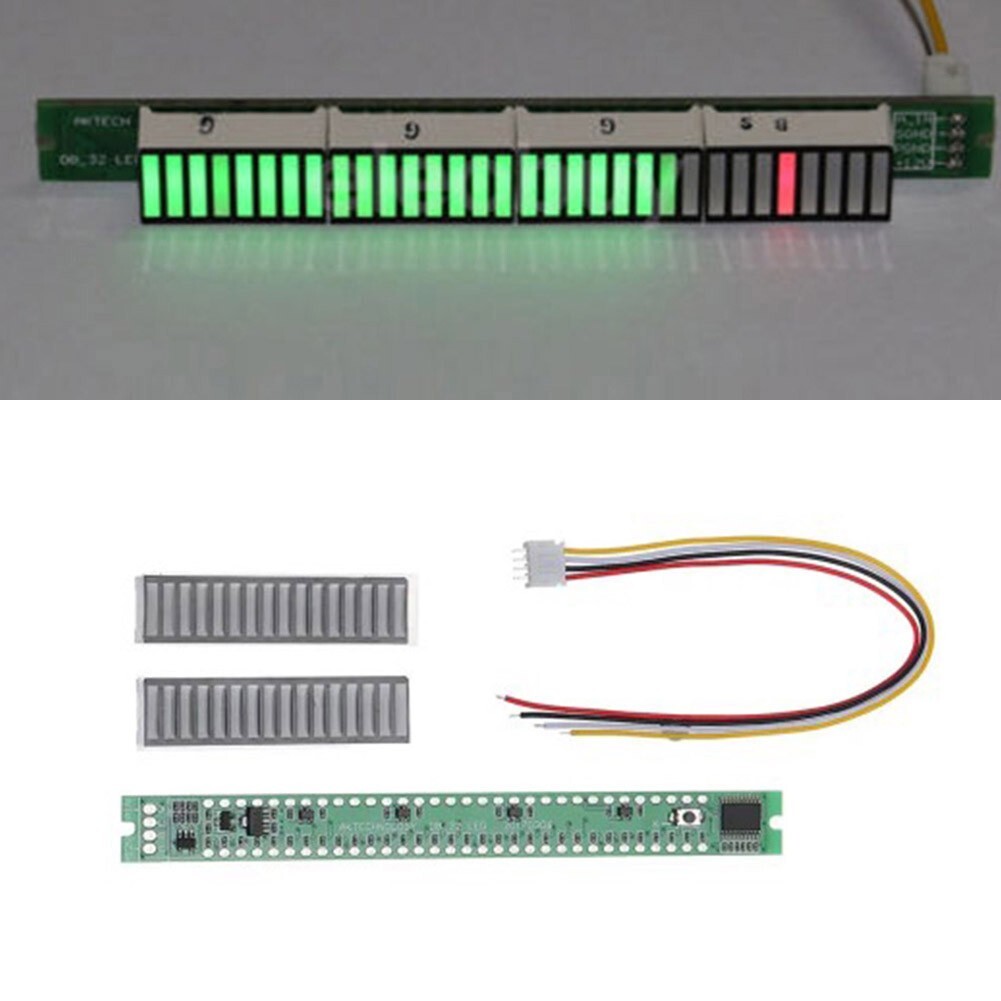 Accurate Level Measurement 32 LED Bars Level Indicator VU Meter For Music Sound