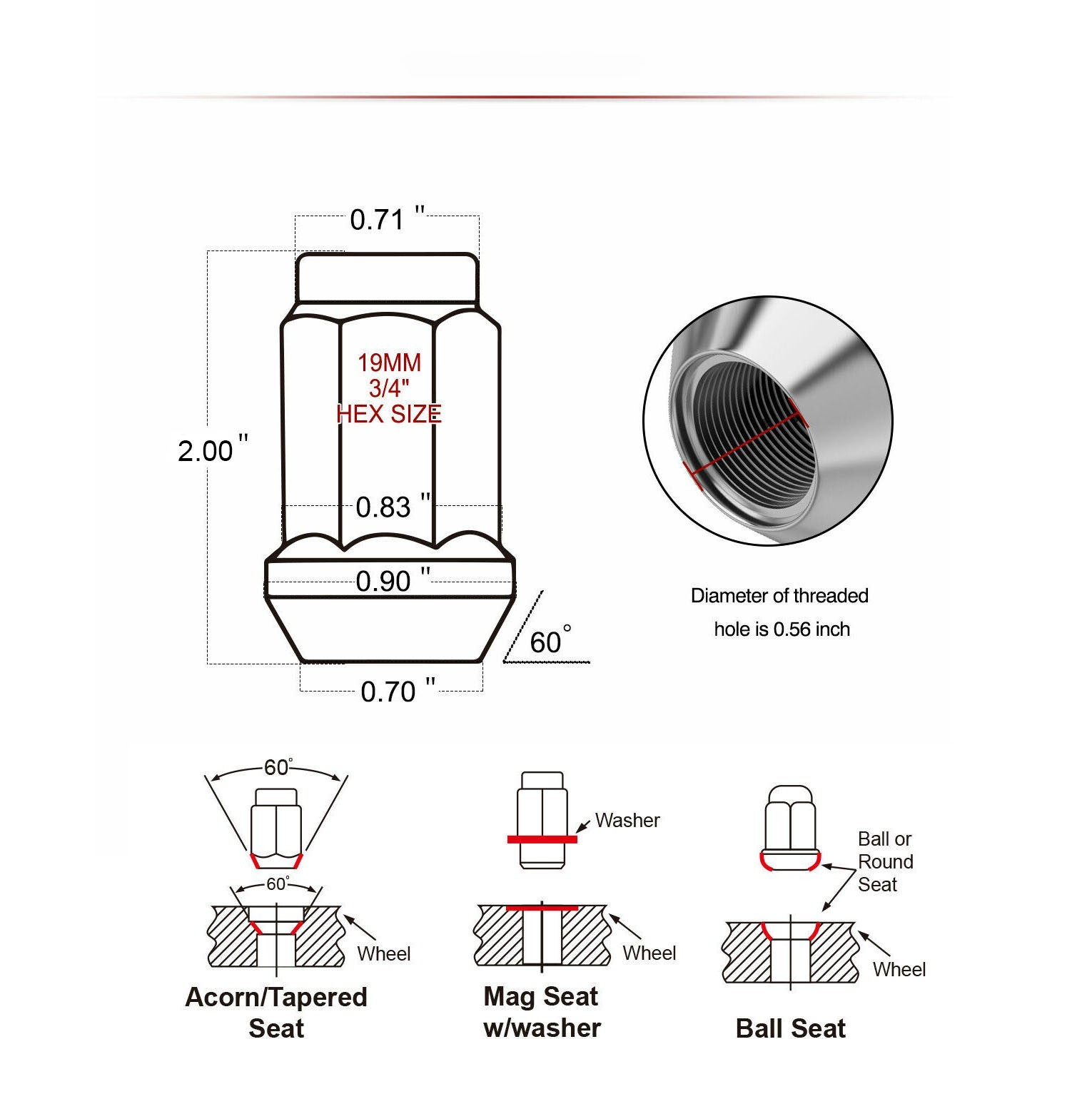32PC CHROME 2" CLOSE ACORN LUG NUT |14X1.5| CHEVROLET SILVERADO 2500 HD (99-23)