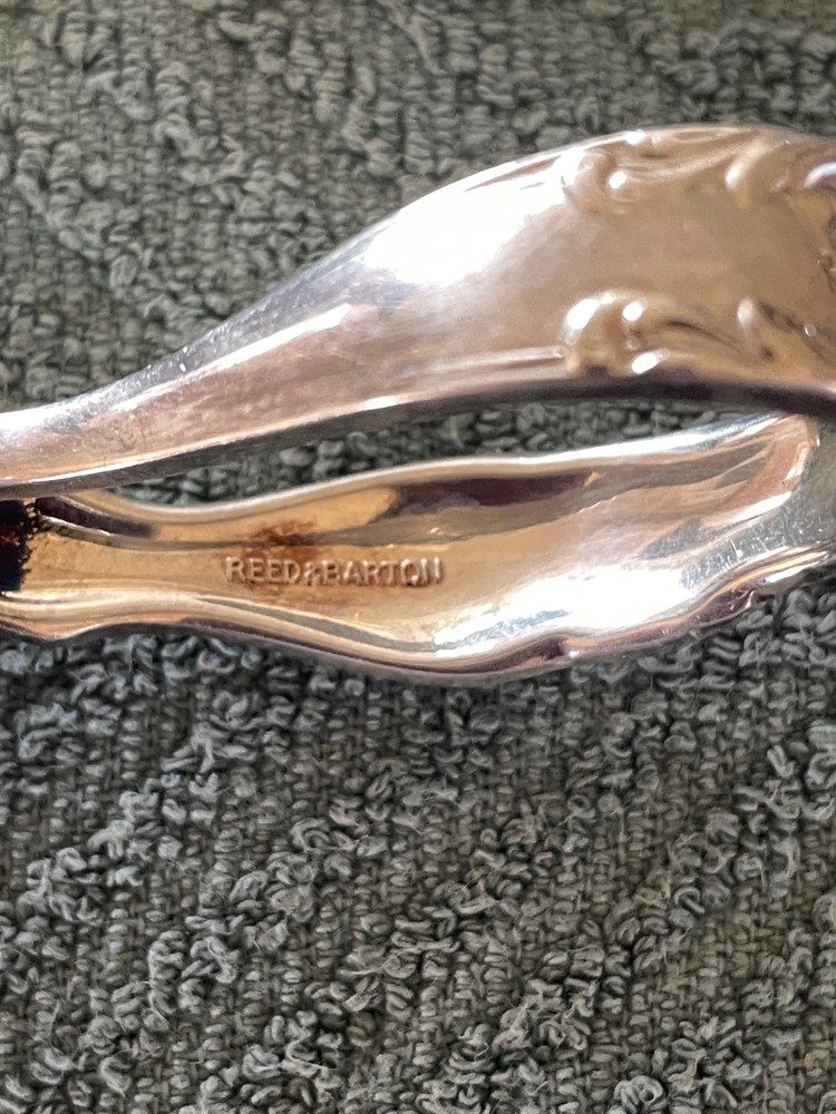 Reed and Barton Curved Baby Children's Spoon Cat Handle Silver Plated