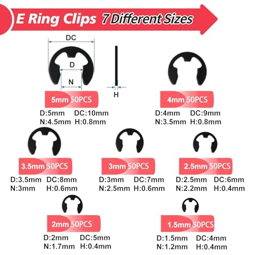E Clips Assortment Kit with Removal and Installation E Clip Tool - E Clips