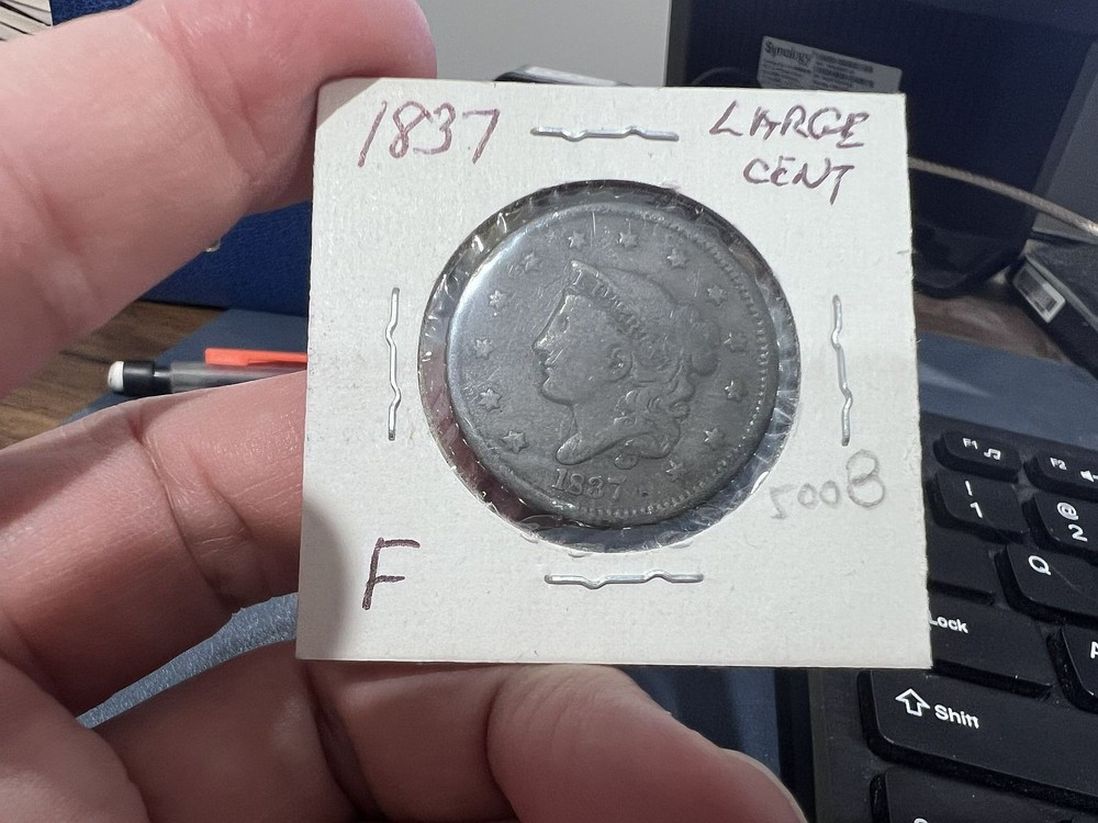 1837 1c Large Cent Coronet Head