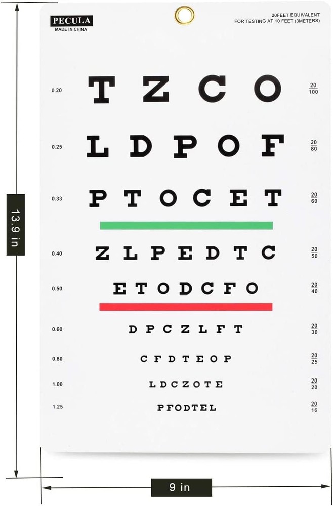 Eye exam wall vision chart