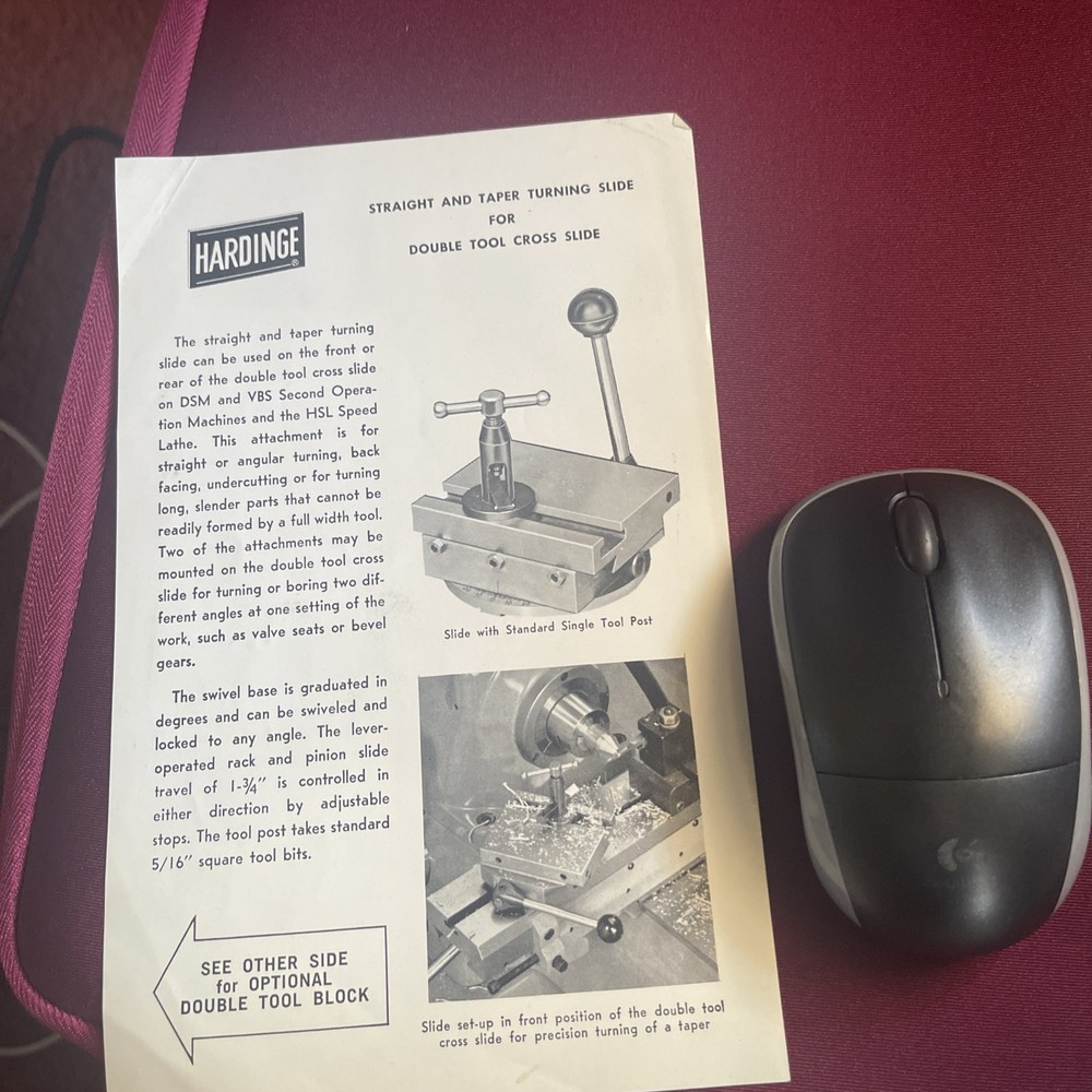 Hardinge Assorted Sales Ads,Instructions