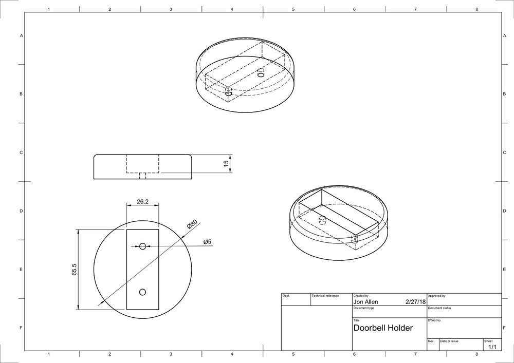 Wireless Doorbell Backplate Holder