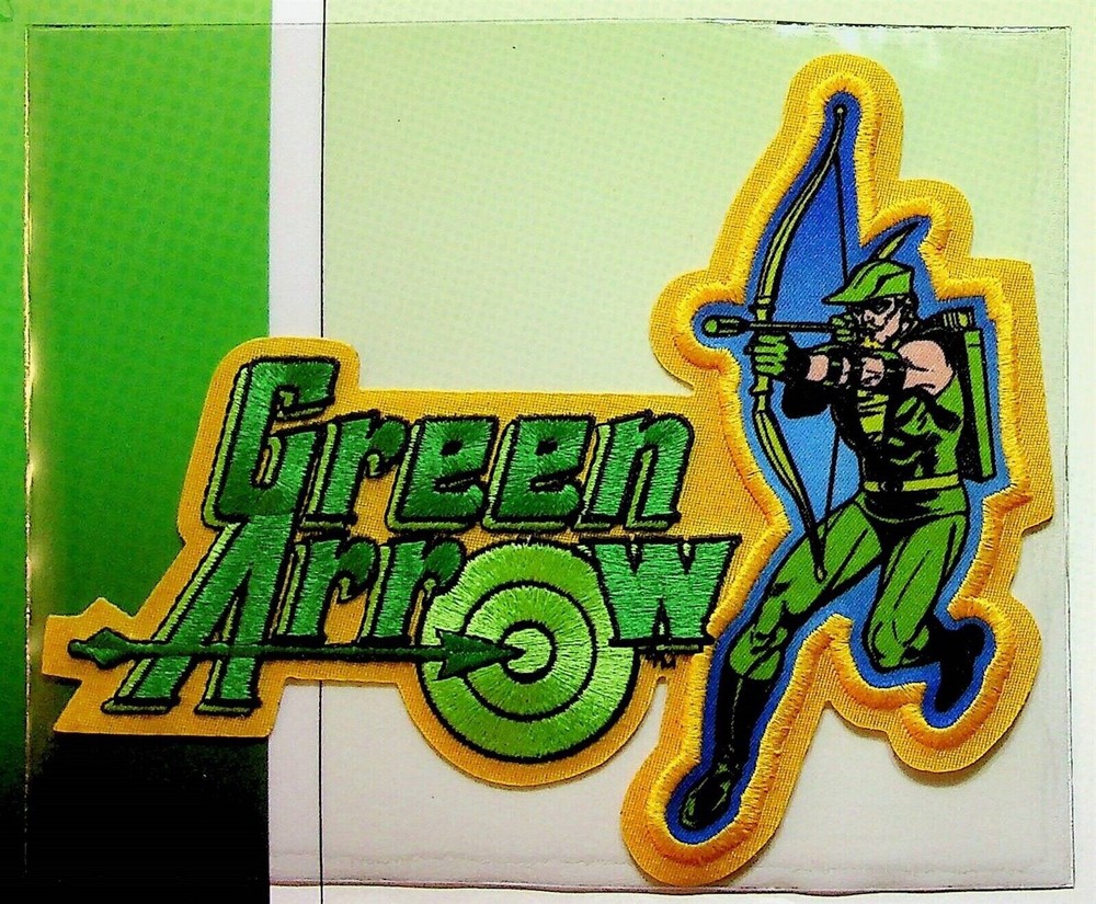 GREEN ARROW PATCH on INFO CARD ~ Willabee & Ward ~ DC COMICS PATCH COLLECTION