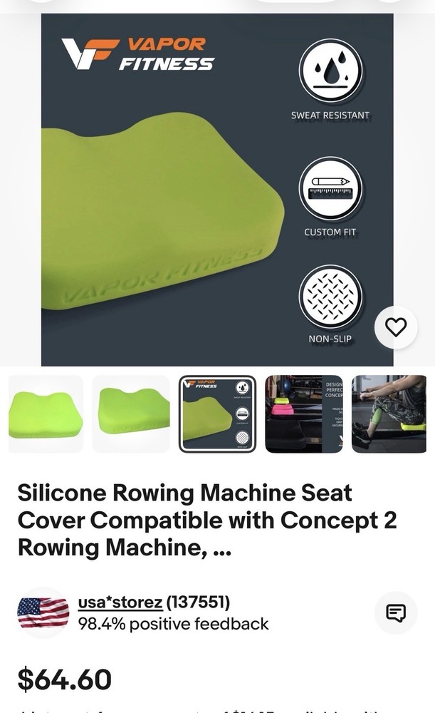 Silicone Rowing Machine Seat Cover Compatible with Concept 2 Rowing Machine, ...
