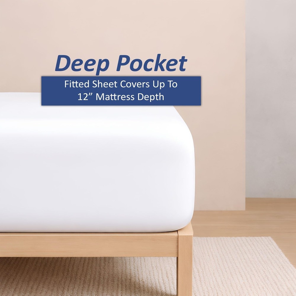 Premium Sheet Set Queen Size 60"x80", Microfiber Bed Sheets Ultra-Soft, Wrink...