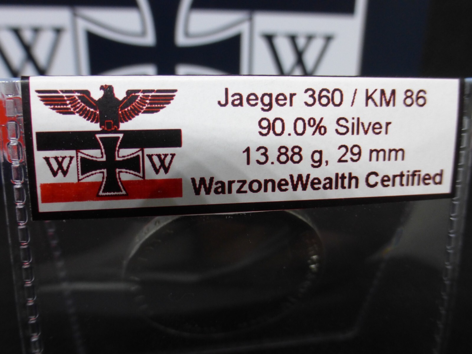 Nazi Silver Coin 5 Reichsmark Third Reich Germany Beautiful Hindenburg WW2 Relic