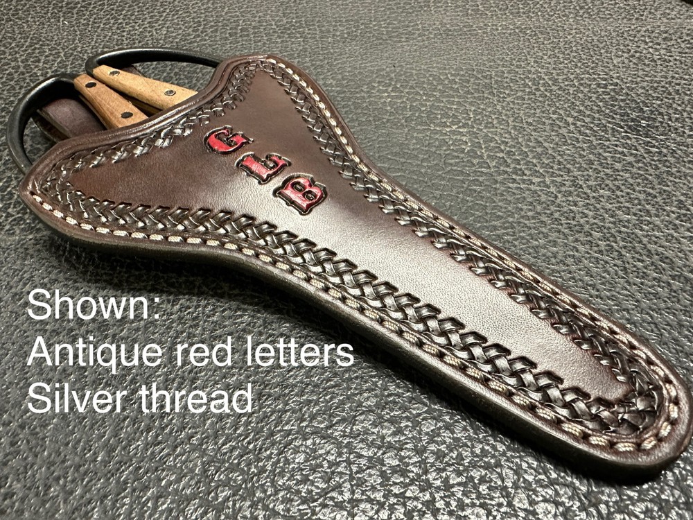 CUSTOM Leather Holster with Scissors - Barebones Shears / Dark Oil Sheath