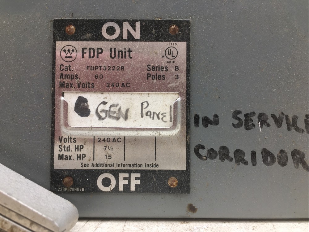 Westinghouse FDPT3222R Panel Board Switch (Used)